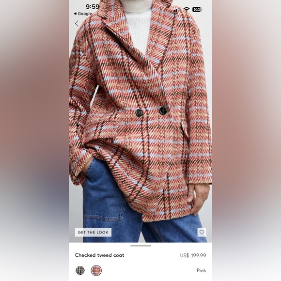 Mango Checked Tweed Coat - NWT - Sold out on Mango - Picture 5 of 5